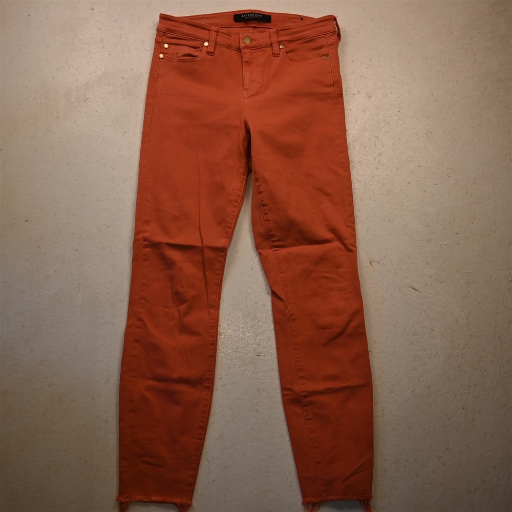 Liverpool Jeans 6 Mid Rise The Ankle Skinny Coral Stretch Denim Womens Jeans